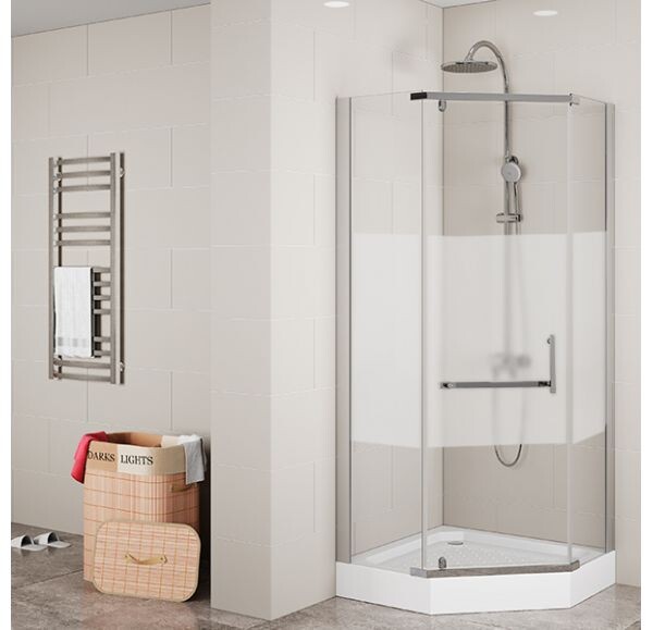 Mirsant Aurora 100 душевое ограждение 100*100 матовое с полосой стекло УТ000062668