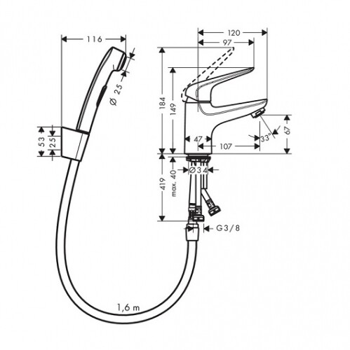 Hansgrohe Novus 71144000 смеситель для раковины хром