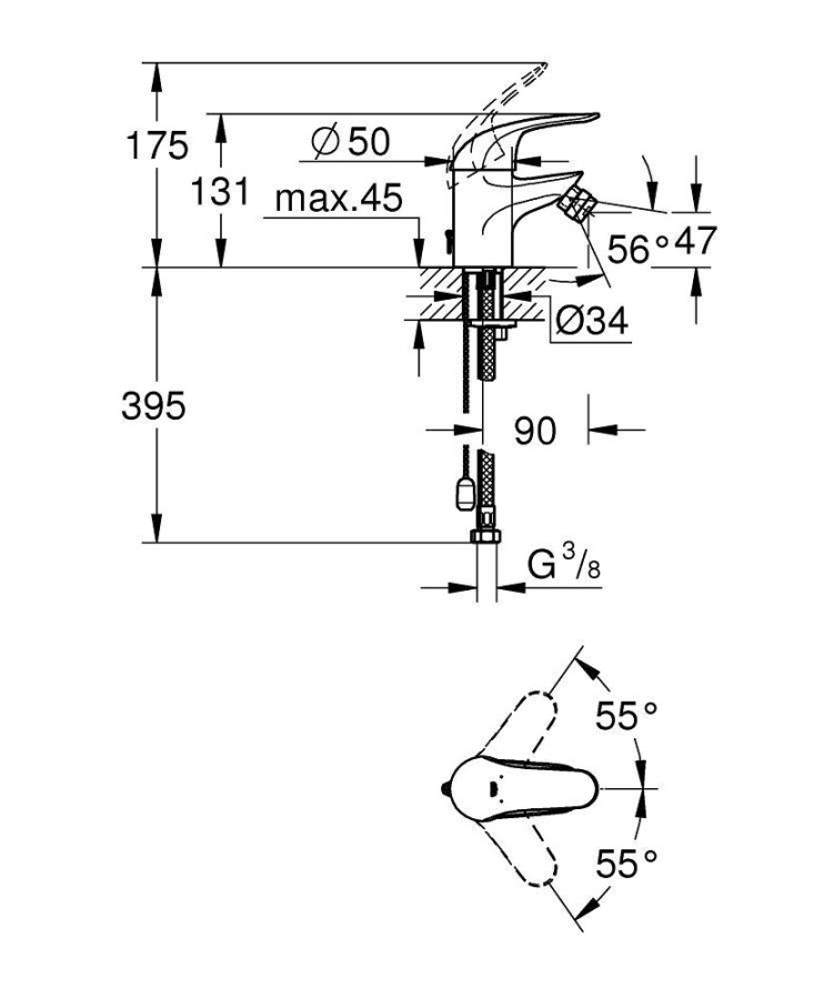 Grohe Euroeco 32882000 смеситель для биде