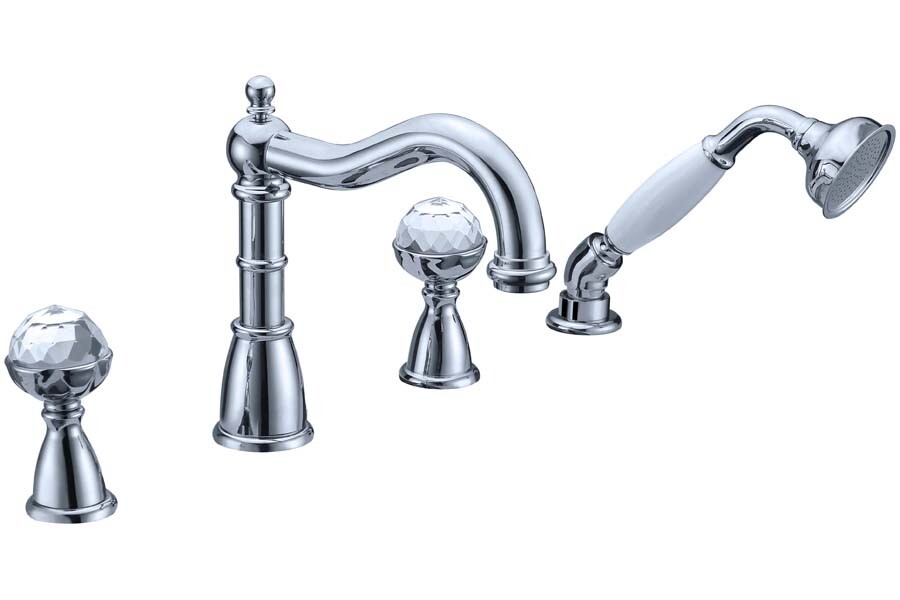 Смеситель врезной на 4 отв., на борт ванны Boheme Brilante Хром / кристалл Swarovski 393