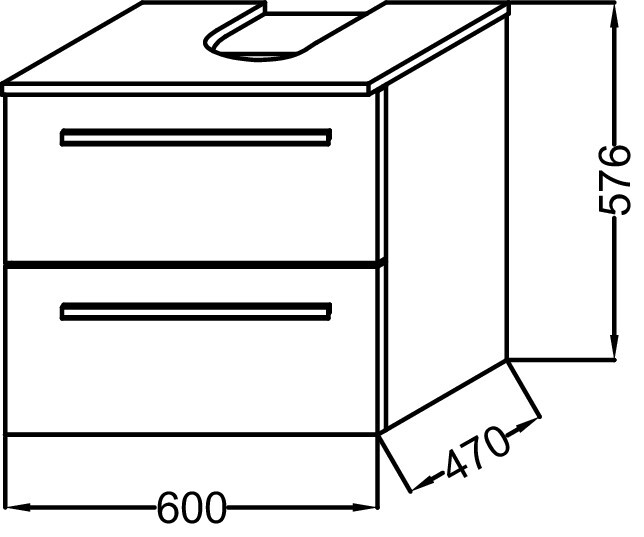 Jacob Delafon Struktura EB1385-N18 60 см тумба под раковину подвесная
