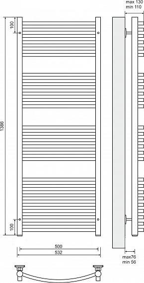 Terminus Классик полотенцесушитель электрический П27 500*1386
