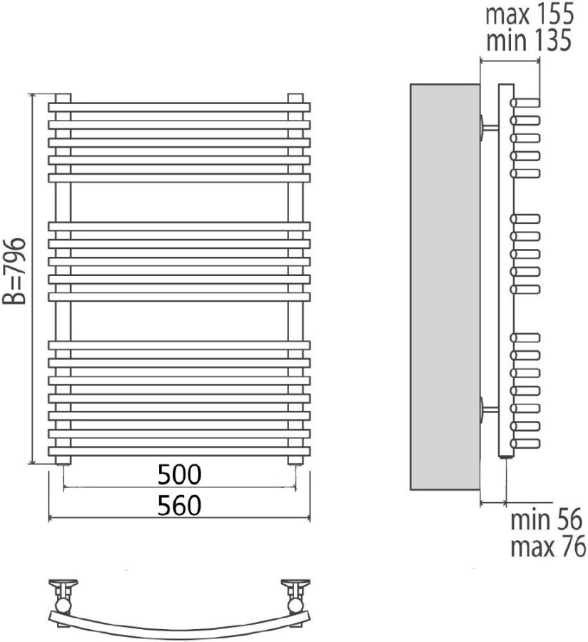 Terminus Марио полотенцесушитель электрический П17 500*796