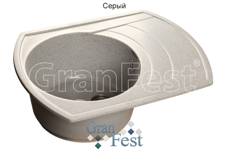 GranFest Rondo GF-R650L кухонная мойка серый 63.9х48.8 см