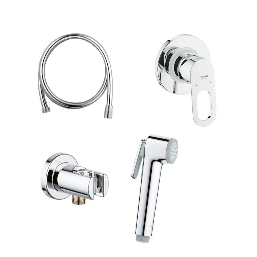 Grohe BauLoop 124895 смеситель с гигиеническим душем хром
