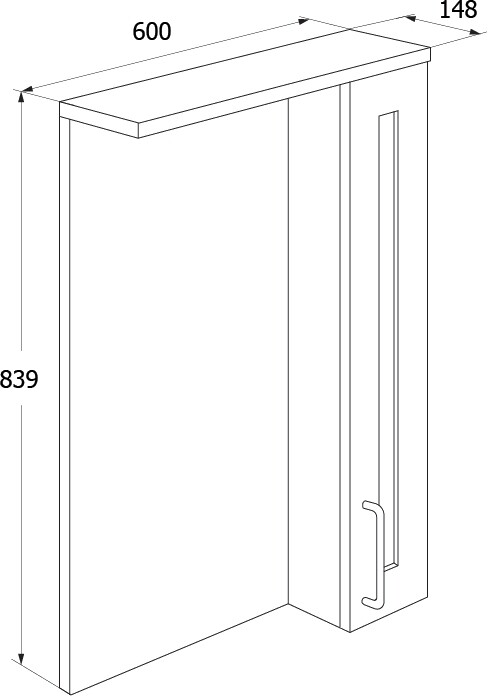 Зеркало-шкаф Iddis Sena 60*83,9 SEN6000i99