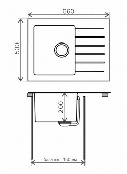 Tolero Twist TTS-660 66 50 см мойка для кухни белый