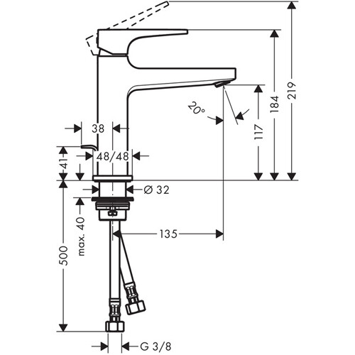 Hansgrohe 32506000 Metropol смеситель для раковины хром