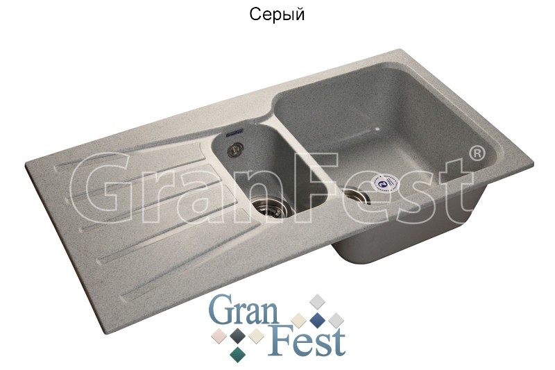 GranFest Standart GF-S940KL кухонная мойка серый 93х49.2 см