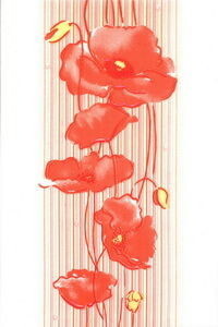 Газкерамика Альба маки 20х30см декор настенный алый глянцевый