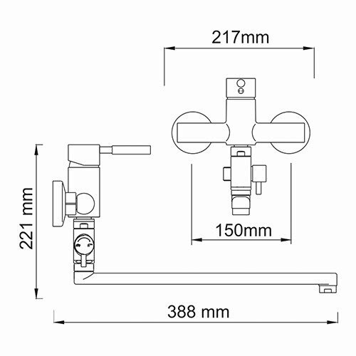 WasserKRAFT Wern 4202L смеситель для ванны хром