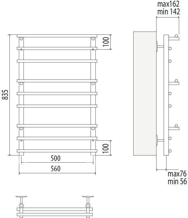 Terminus Вента полотенцесушитель электрический П9 500*860