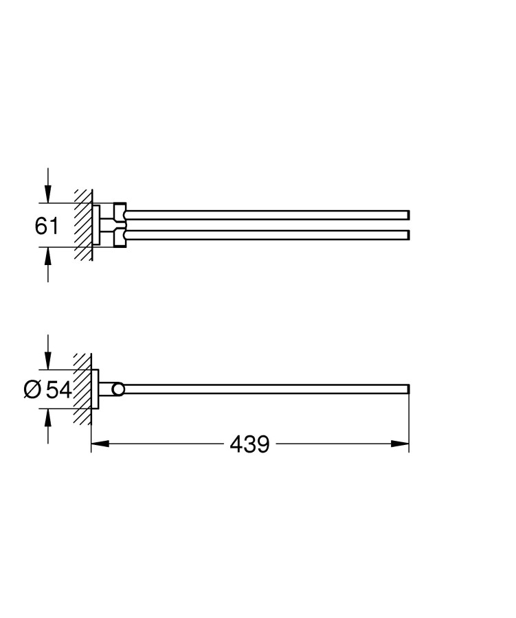 Grohe Essentials 40371A01 полотенцедержатель тёмный графит глянец