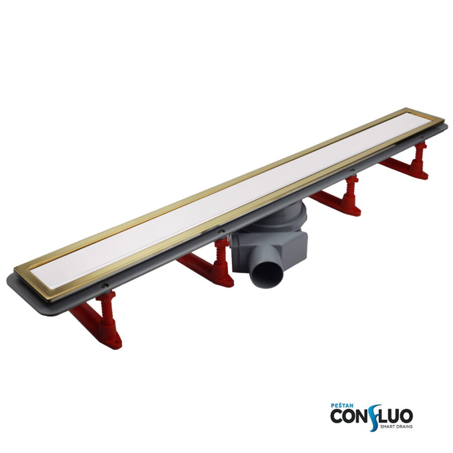 Pestan Confluo Premium White Glass Line 750 Gold 13100123 Душевой лоток 750 мм