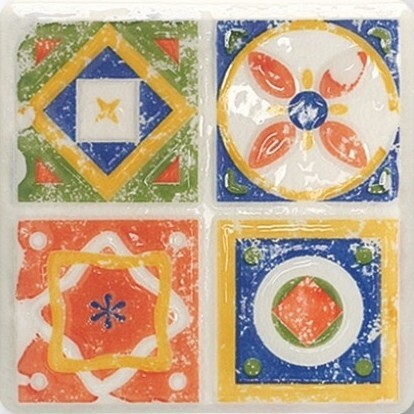 Tubadzin Majolika Quartet 3 11x11 см декор настенный синий