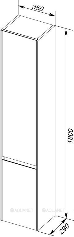 Aquanet Гласс 00196962 шкаф-пенал подвесной, белый 35