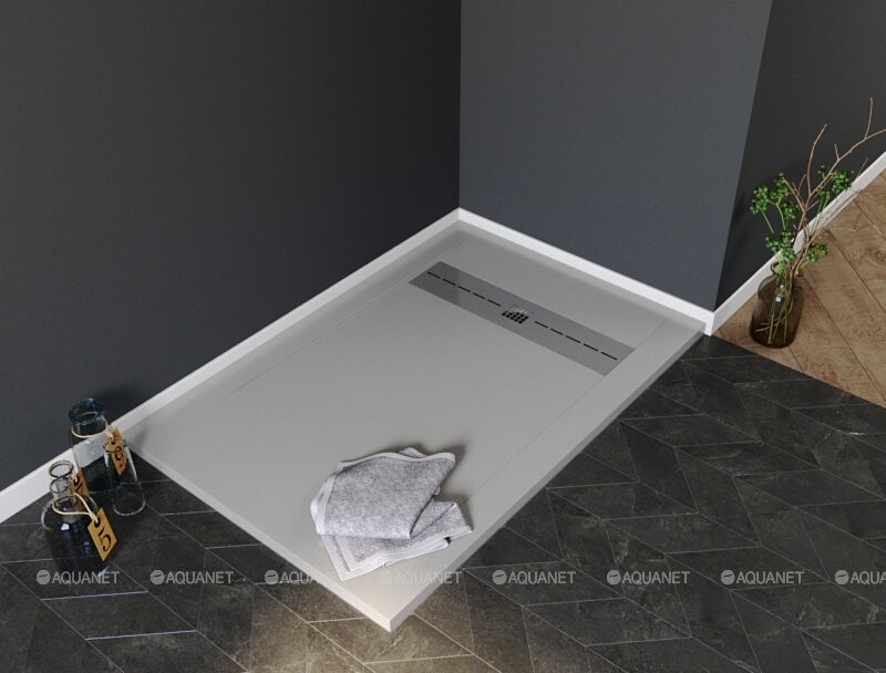 Aquanet Delight 120*80*3 душевой поддон литьевой мрамор серый
