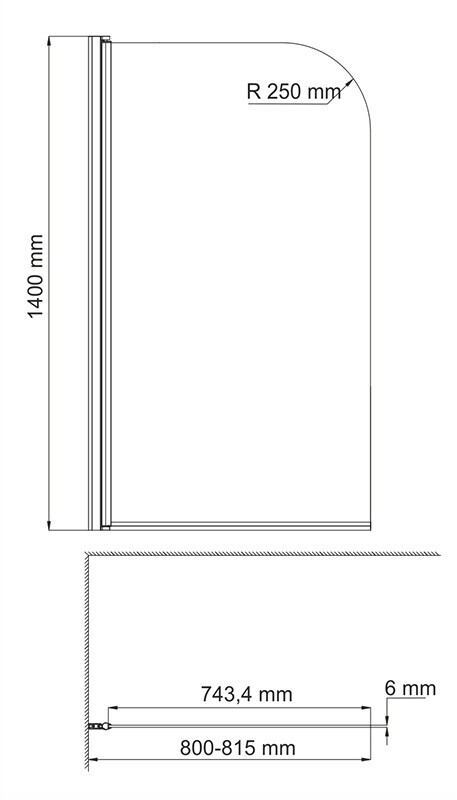 WasserKRAFT Leine 35P01-80WHITE 80*140 шторка на ванну