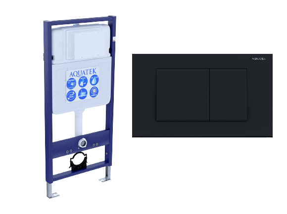 Aquatek Standart 50 INS-0000012 инсталляция для унитаза + кнопка KDI-0000012 черная матовая
