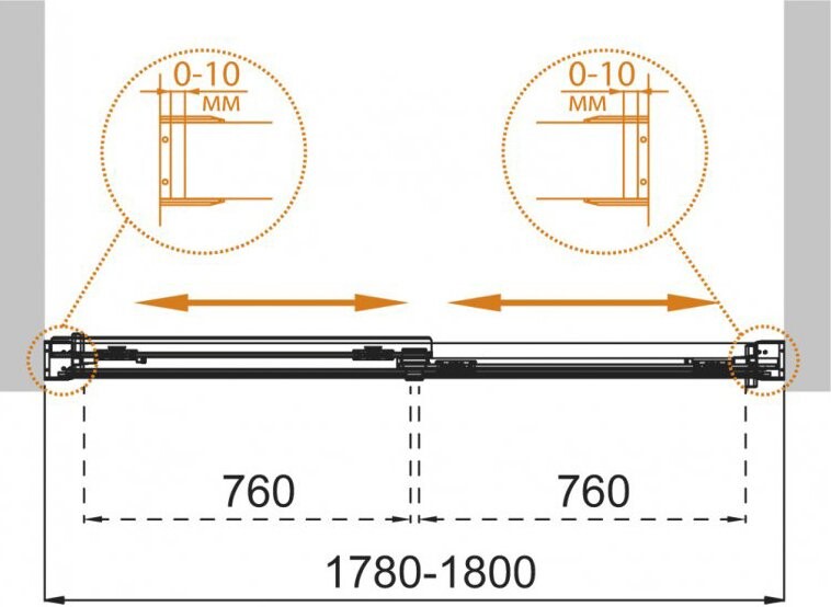 Cezares TANDEM-SOFT-VF-2-180/145-C-Cr-IV 180*145 шторка на ванну