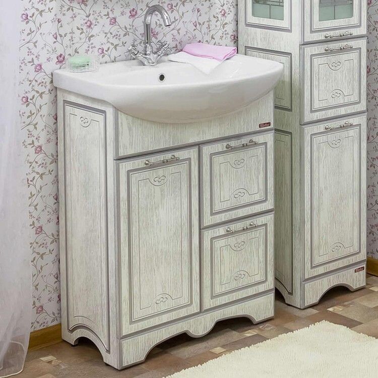 Sanflor Адель 65 тумба с раковиной Santek Стелла 65 напольная, белая