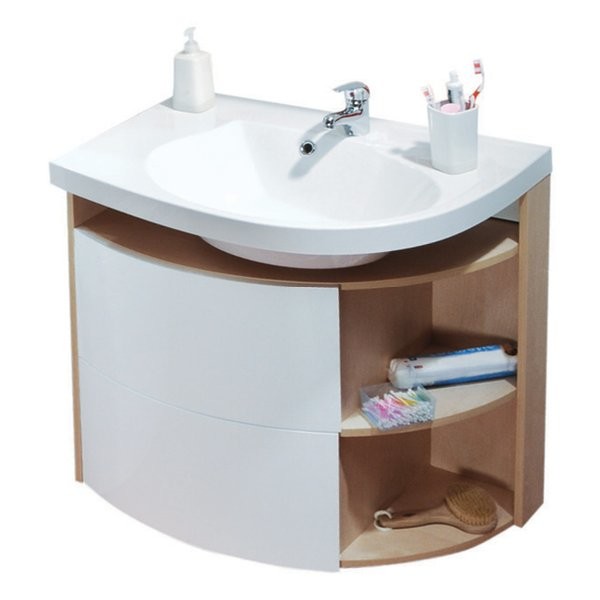 Тумба с умывальником Ravak Rosa Comfort SDU 78 см подвесная белая левая