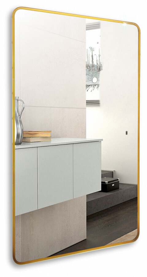 Azario Incanto зеркало 60х100 бесконтактный сенсор, подсветка с диммером, цвет золото LED-00002558