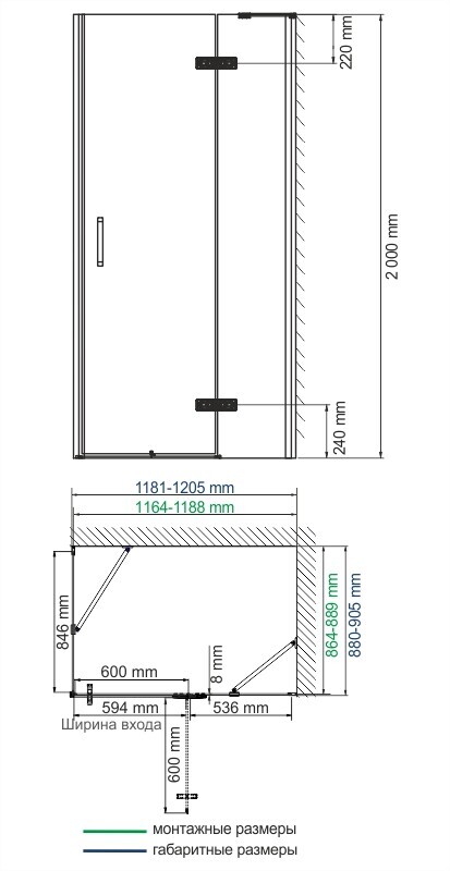 WasserKRAFT Aller 10H07RWHITE душевое ограждение 120*90*200