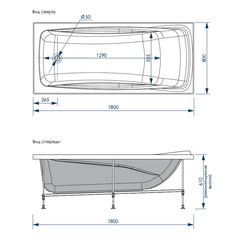Loranto Granby 180 80 см ванна акриловая CS00063294