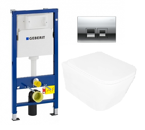 Инсталляция Geberit Duofix Delta 458.149.21.1 с клавишей и унитазом Loranto 91343
