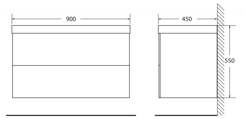 BelBagno REGINA-900-2C-SO-MR-BLUM 90 тумба под раковину подвесная