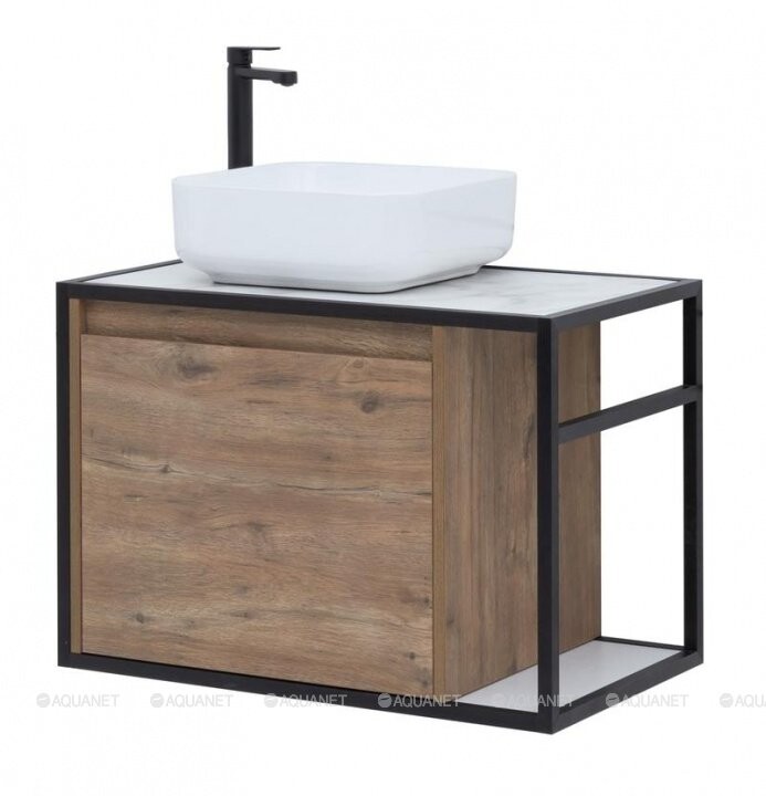 Aquanet Nova Lite Loft 75 L тумба под раковину подвесная дуб рустикальный 00261658