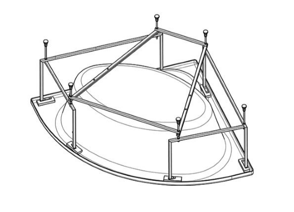 Roca Bali Z.RU93.0.291.7 монтажный комплект к акриловой ванне 150х150 см