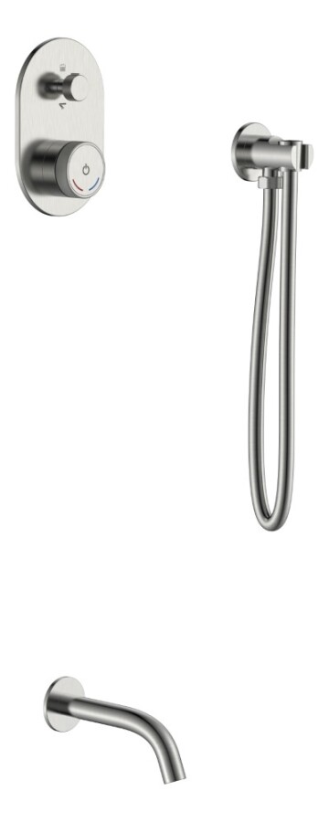 Boheme Tech Nikel Brush Смеситель для душа встраиваемый + излив + держатель лейки + шланг 154-NB