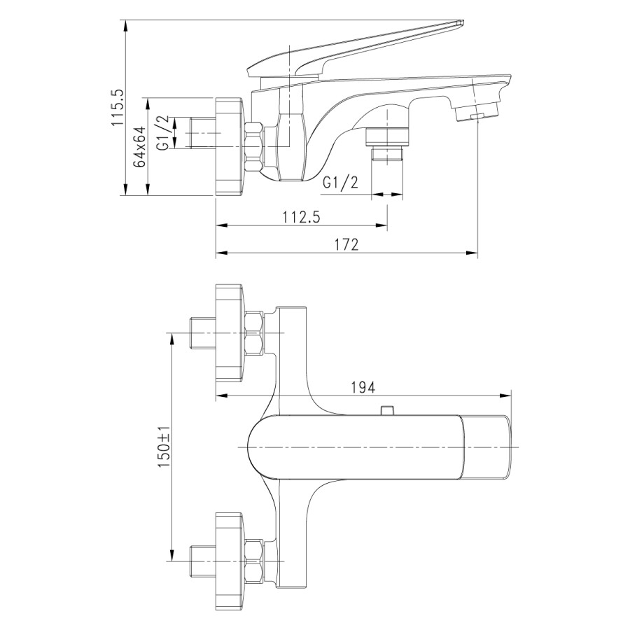 Lemark LM5914CW Allegro смеситель для ванны хром/белый