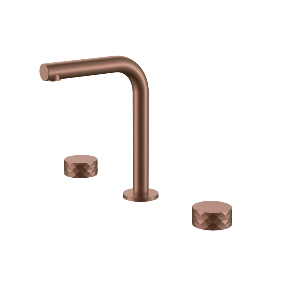 Смеситель для раковины Boheme Stick ручка Diamond на 3 отв. Brushed Bronze 152-BRB.1