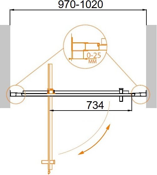Cezares MOLVENO-BA-1-100-C-Cr-IV душевые двери 100*195
