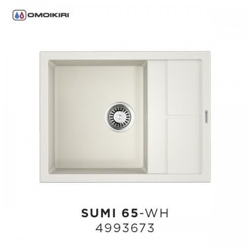 Omoikiri Sumi 65-WH 4993673 кухонная мойка аrtgranit белый 65х50 см
