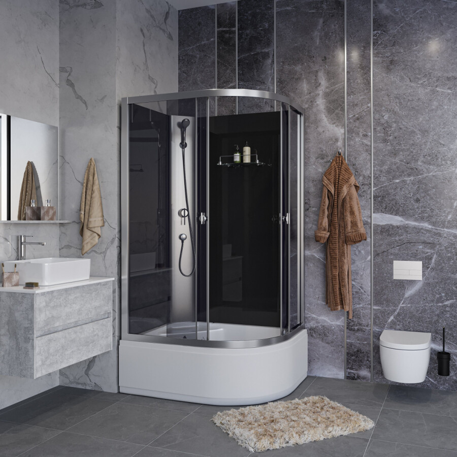 Niagara Eco Душевая кабина 100x80 Левая Без крыши E100/80/40L/TN/BK