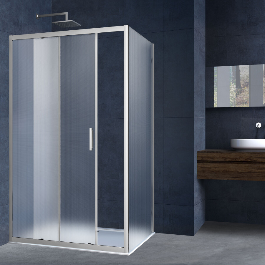 Vincea Alpha душевой уголок VSR-3AL9013MT 130х90 хром, стекло рифленое