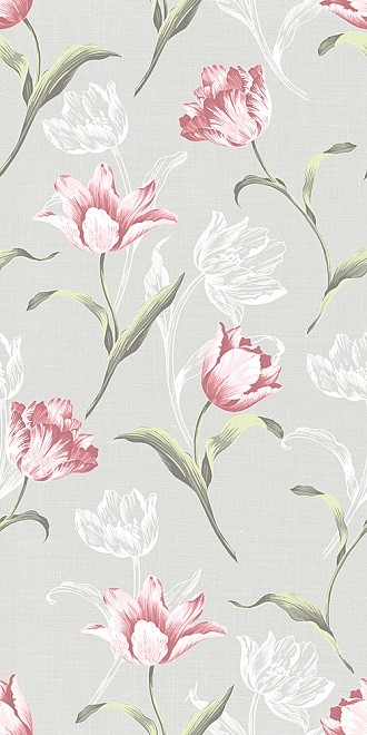 Kerama Marazzi Норфолк 30х60 см плитка для стен серая глянцевая цветы