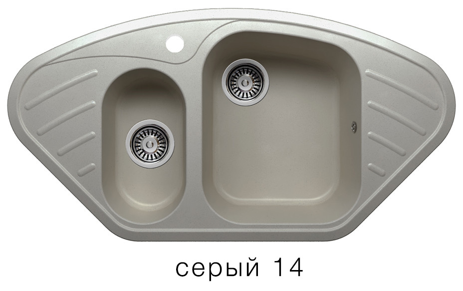 Polygran F 14 кухонная мойка серый 50 х 96 см