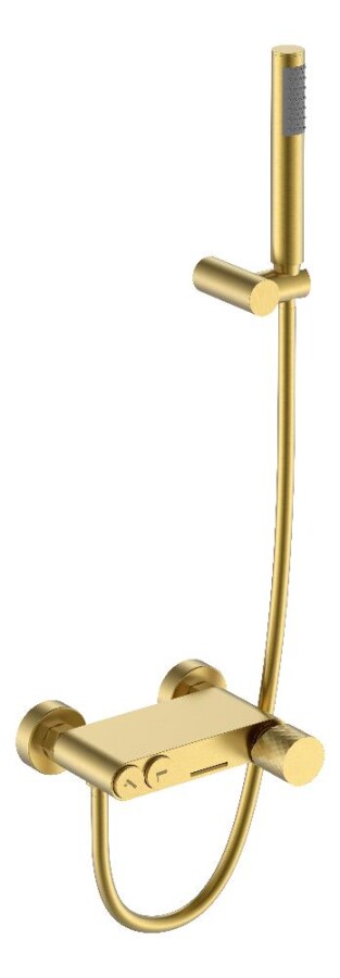 Смеситель для ванны с душевым гарнитуром Boheme Stick ручка Diamond Matt Gold 123-MG