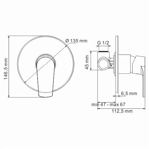WasserKRAFT Dill 6151 смеситель для душа хром
