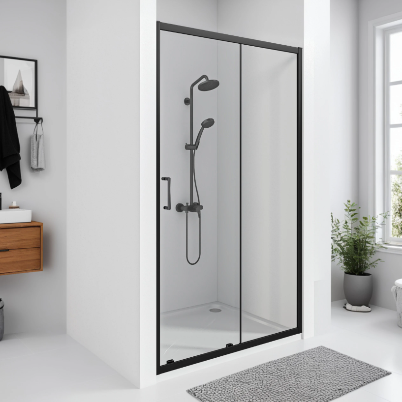 BAS Cube WTW-110-C-B душевая дверь в нишу 1100х1900 Черный КУ00026