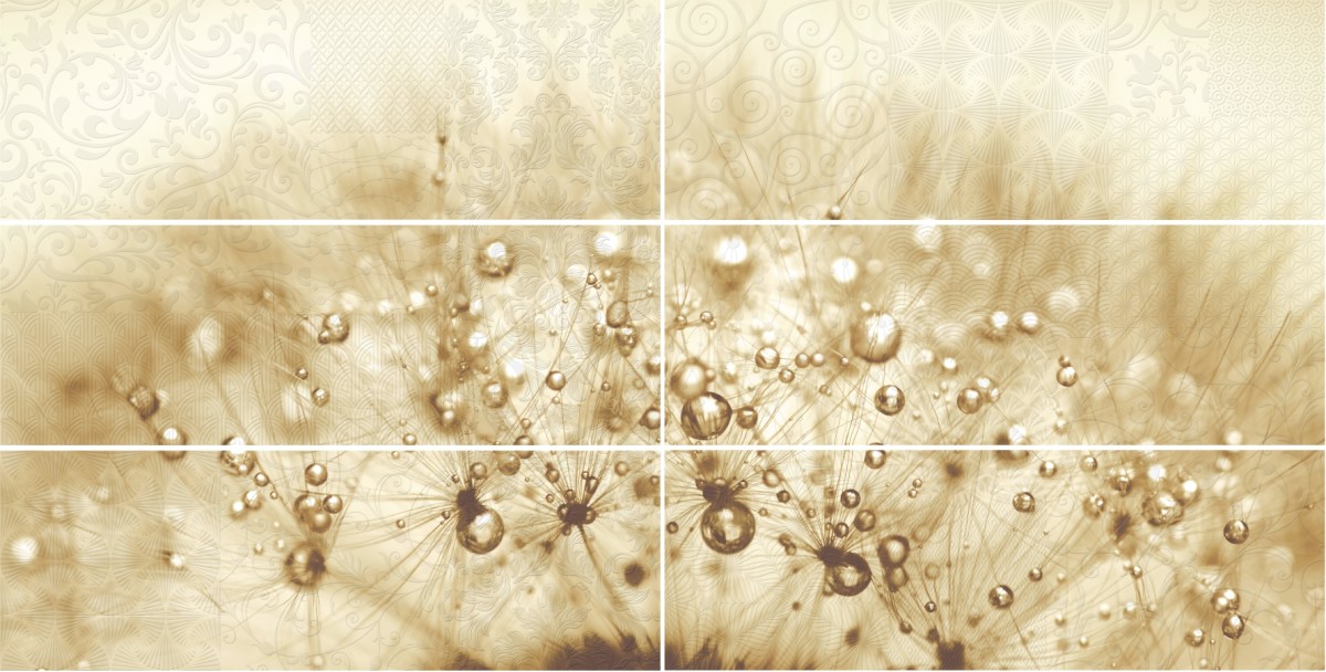 Global Tile Elle 120x60 см панно настенное одуванчик в комплекте