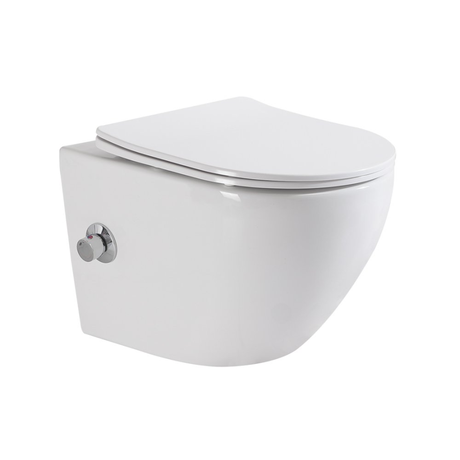BelBagno унитаз подвесной с функцией биде и смесителем BB3105CHR-BS/SC