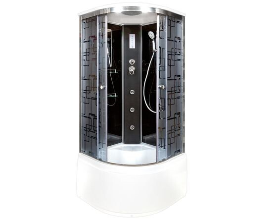 Deto душевая кабина 90х90 BM4590GM+ELBLACK с гидромассажем и электрикой