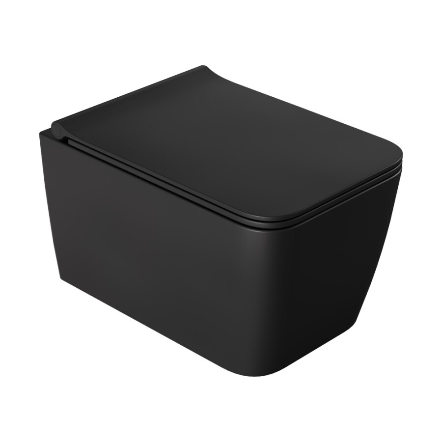 Унитаз подвесной Boheme Zen Черный матовый c крышкой 967-SET-B