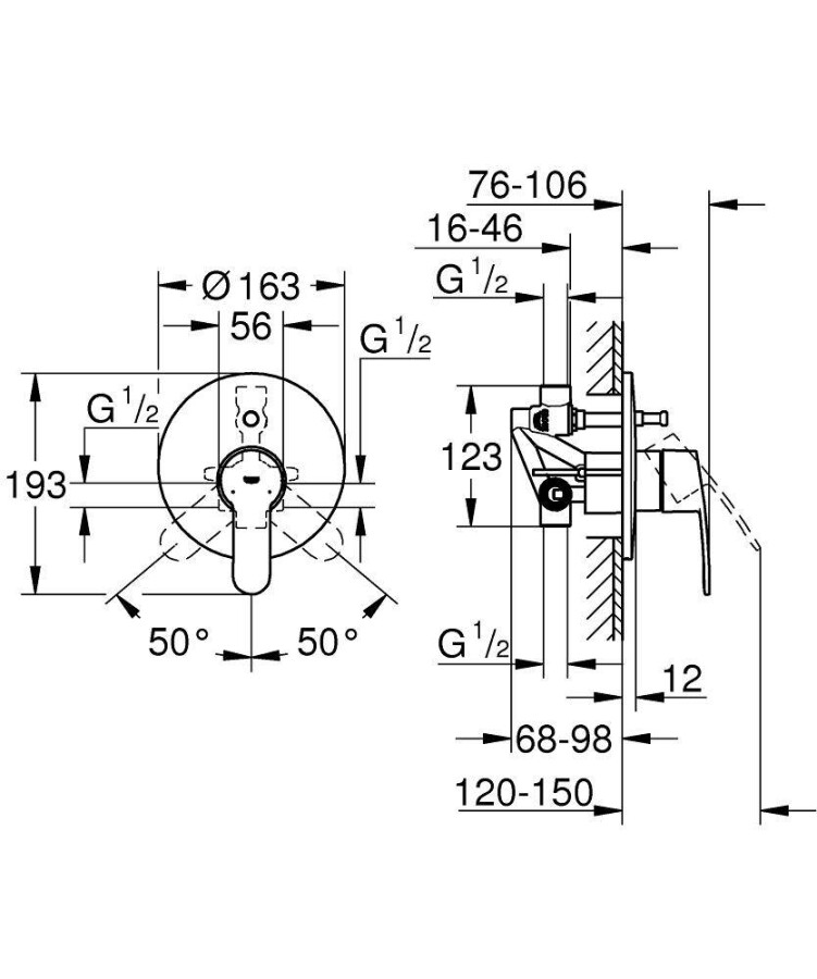 Grohe Eurostyle Cosmopolitan 33637002 смеситель скрытого монтажа хром
